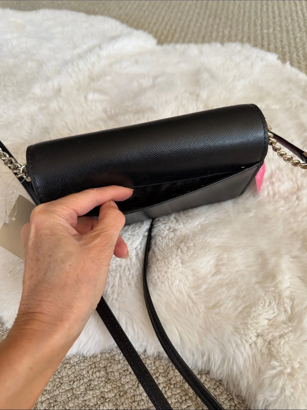kate spade black saffiano crossbody shoulder bag